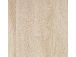 Mesa de comedor fija redonda ZEN, 90 x 90 x 77 cm, Capacidad hasta 4 personas, Color roble, Patas metálicas negro lacado mate