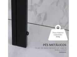 Mesa de comedor Fluorita Homcom diseño fijo 4-6 personas cristal negro 75x120x60 cm