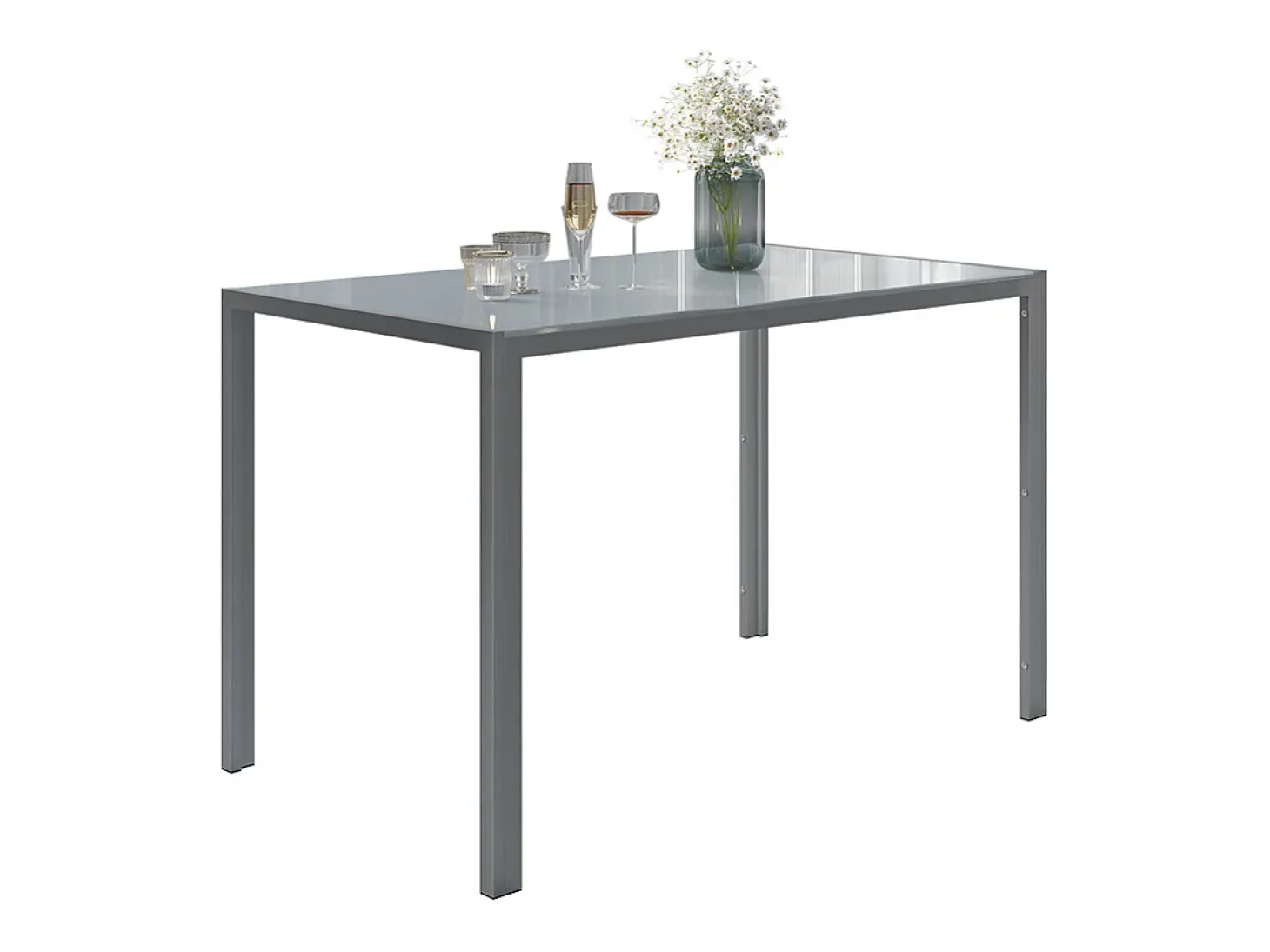 Mesa de comedor gris 120x70x75 grand