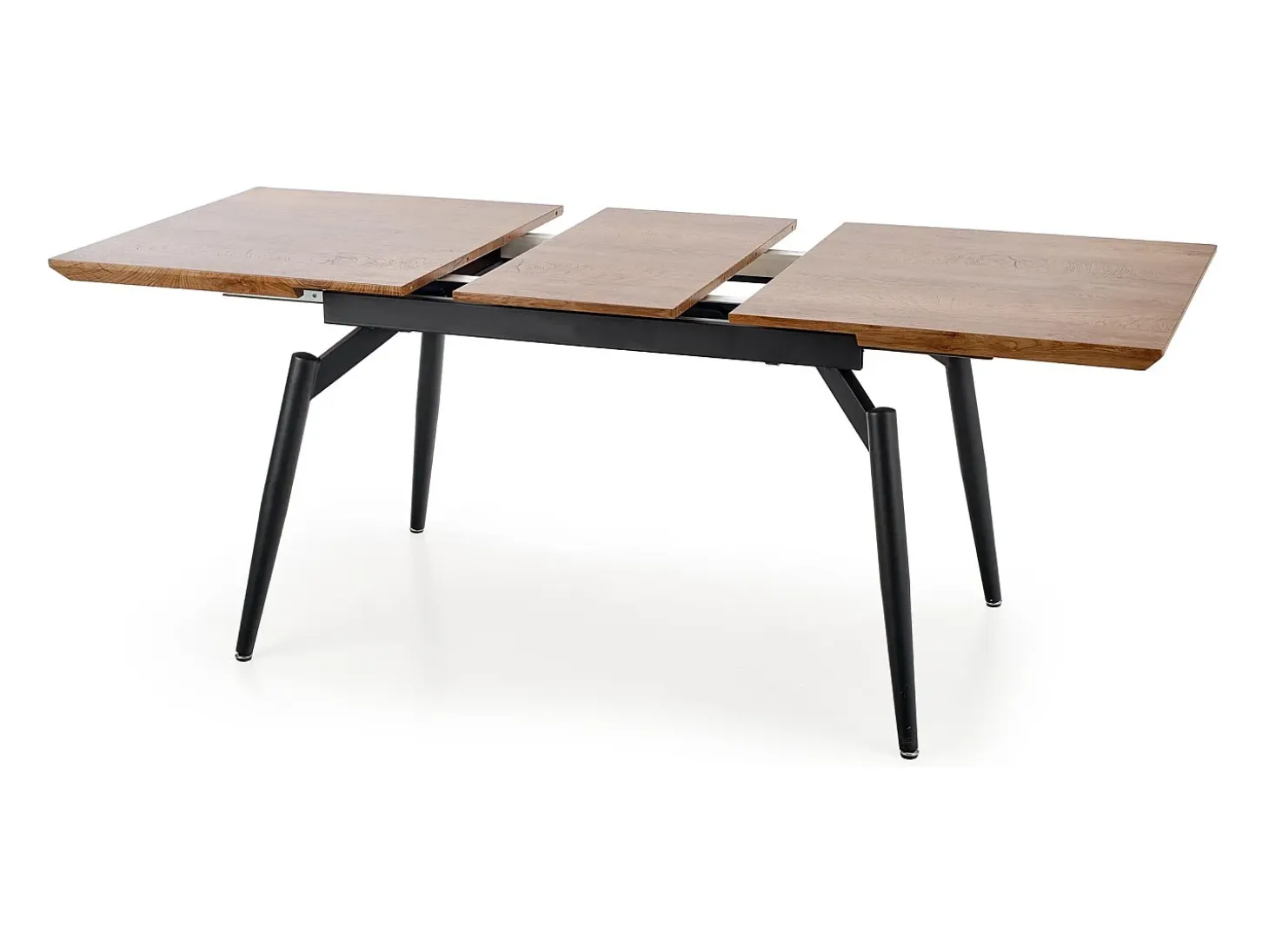 Mesa de comedor gris y roble con hoja extensible Soli