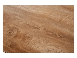 Mesa de comedor gris y roble con hoja extensible Soli