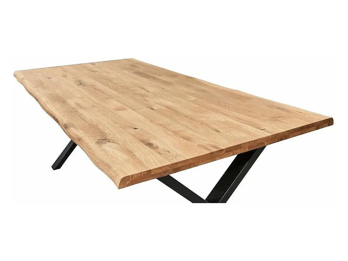 Mesa de comedor industrial de 75x200x100 cm con sobre de madera y patas metálicas Lincoln