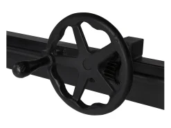 Mesa de comedor industrial regulable en altura hierro negro y madera de mango marrón Kouba 160 cm