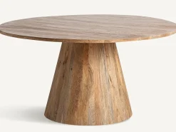 Mesa de comedor Kezah redonda de madera maciza 150 cm