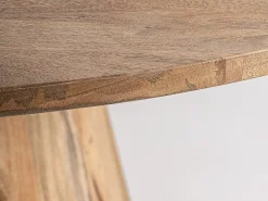 Mesa de comedor Kezah redonda de madera maciza 150 cm