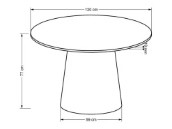 Mesa de comedor Laury 120cm redonda negra de diseño