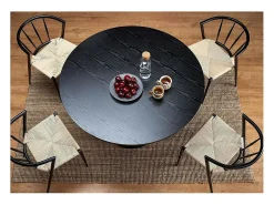 Mesa de comedor Laury 120cm redonda negra de diseño