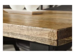 Mesa de comedor LODEN 200 cm – Tablero de madera maciza de mango y patas de metal negro