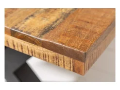 Mesa de comedor LODEN – Madera maciza de mango barnizada – 240 cm – Estilo industrial