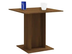 Mesa de comedor madera contrachapada roble marrón 80x80x75 cm ES134927