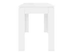 Mesa de comedor madera de ingeniería blanco brillo 120x60x76 cm ES518027