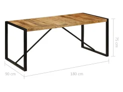 Mesa de comedor Madera de mango crudo 180 cm