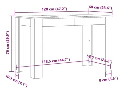 Mesa de comedor madera de ingeniería Sonoma gris 120x60x76 cm