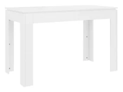 Mesa de comedor madera de ingeniería blanco brillo 120x60x76 cm