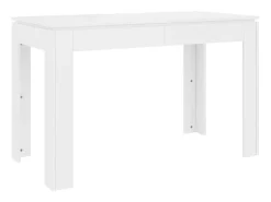 Mesa de comedor madera de ingeniería blanco brillo 120x60x76 cm