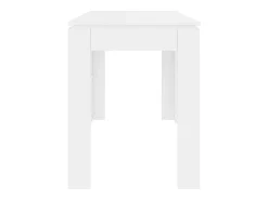Mesa de comedor madera de ingeniería blanco brillo 120x60x76 cm
