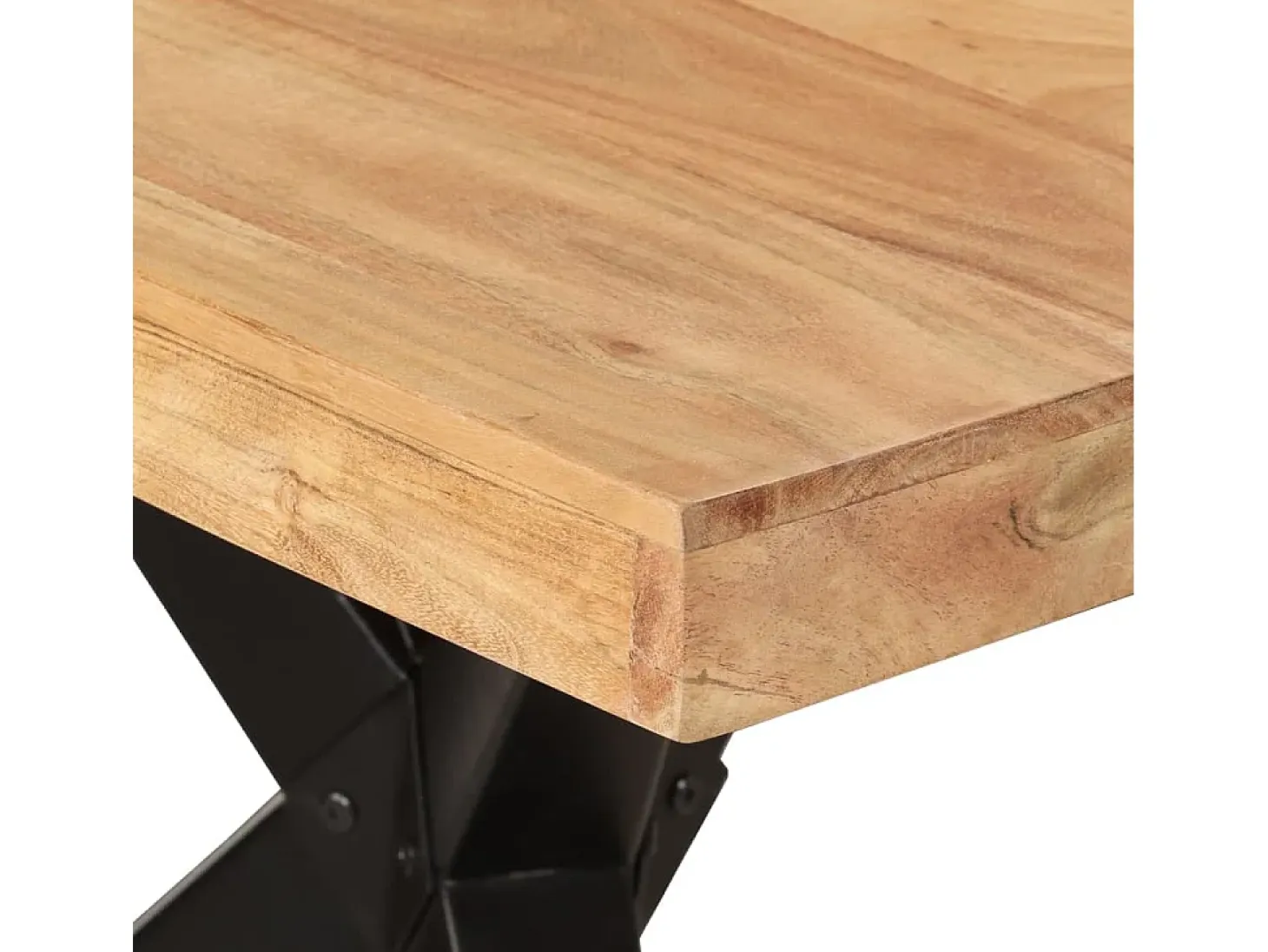 Mesa de comedor madera maciza de acacia negra 180x90x77 cm