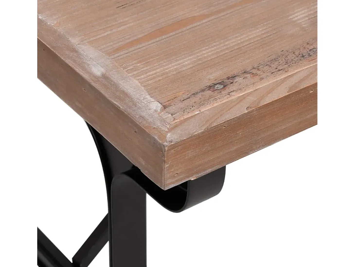 Mesa de comedor madera maciza de abeto y hierro 110x65x82 cm ES323955