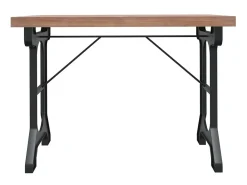 Mesa de comedor madera maciza de abeto y hierro 110x65x82 cm ES323955