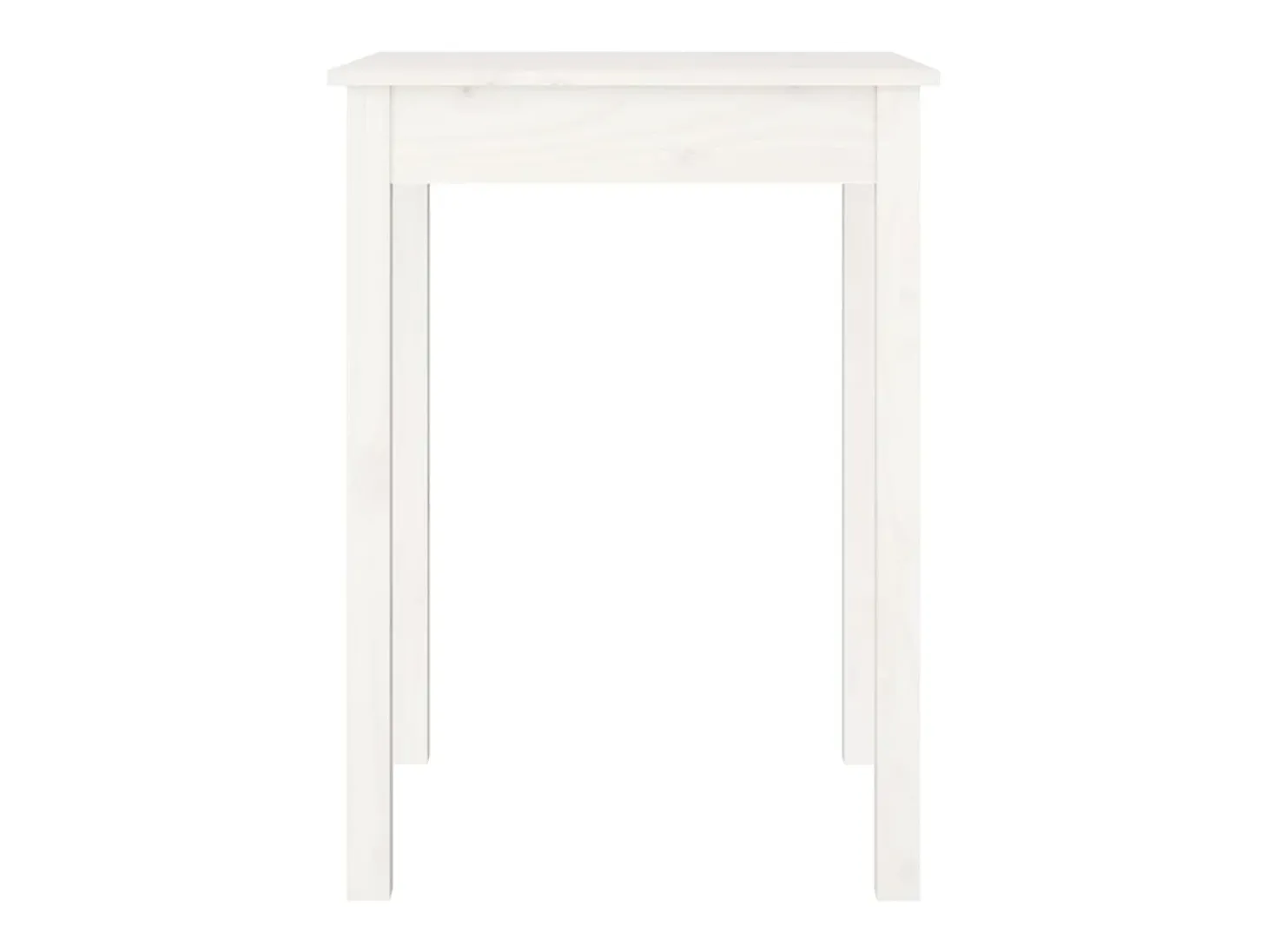Mesa de comedor madera maciza de pino blanca 55x55x75 cm
