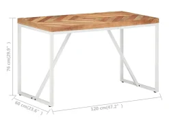 Mesa de comedor madera maciza de acacia y mango 120x60x76 cm
