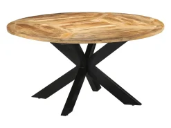 Mesa de comedor madera maciza de mango sin tratar Ø150x76 cm
