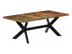 Mesa de comedor madera maciza reciclada 200x100x75 cm