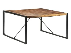Mesa de comedor madera maciza con acabado sheesham 140x140x75cm