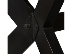 Mesa de comedor madera maciza reciclada y acero cruzado 180 cm