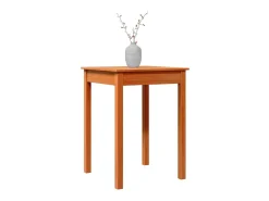 Mesa de comedor madera maciza de pino marrón cera 55x55x75 cm ES383806
