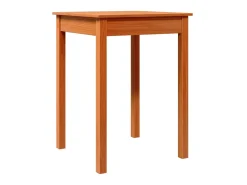 Mesa de comedor madera maciza de pino marrón cera 55x55x75 cm ES383806