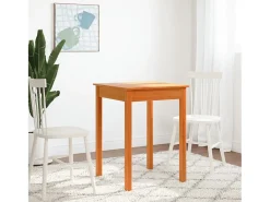 Mesa de comedor madera maciza de pino marrón cera 55x55x75 cm ES383806