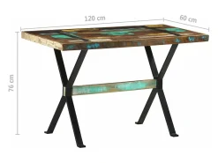 Mesa de comedor madera maciza reciclada 120x60x76 cm