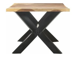 Mesa de comedor madera maciza con acabado miel 200x100x75 cm