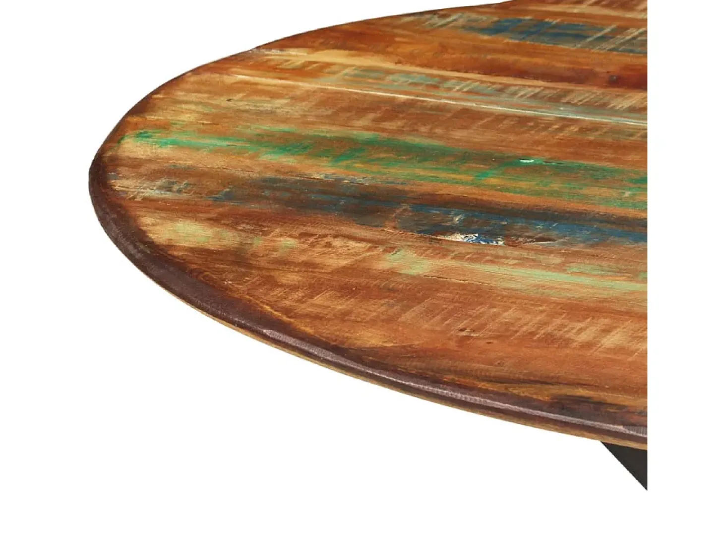 Mesa de comedor madera maciza reciclada y acero 110x78 cm ES310918