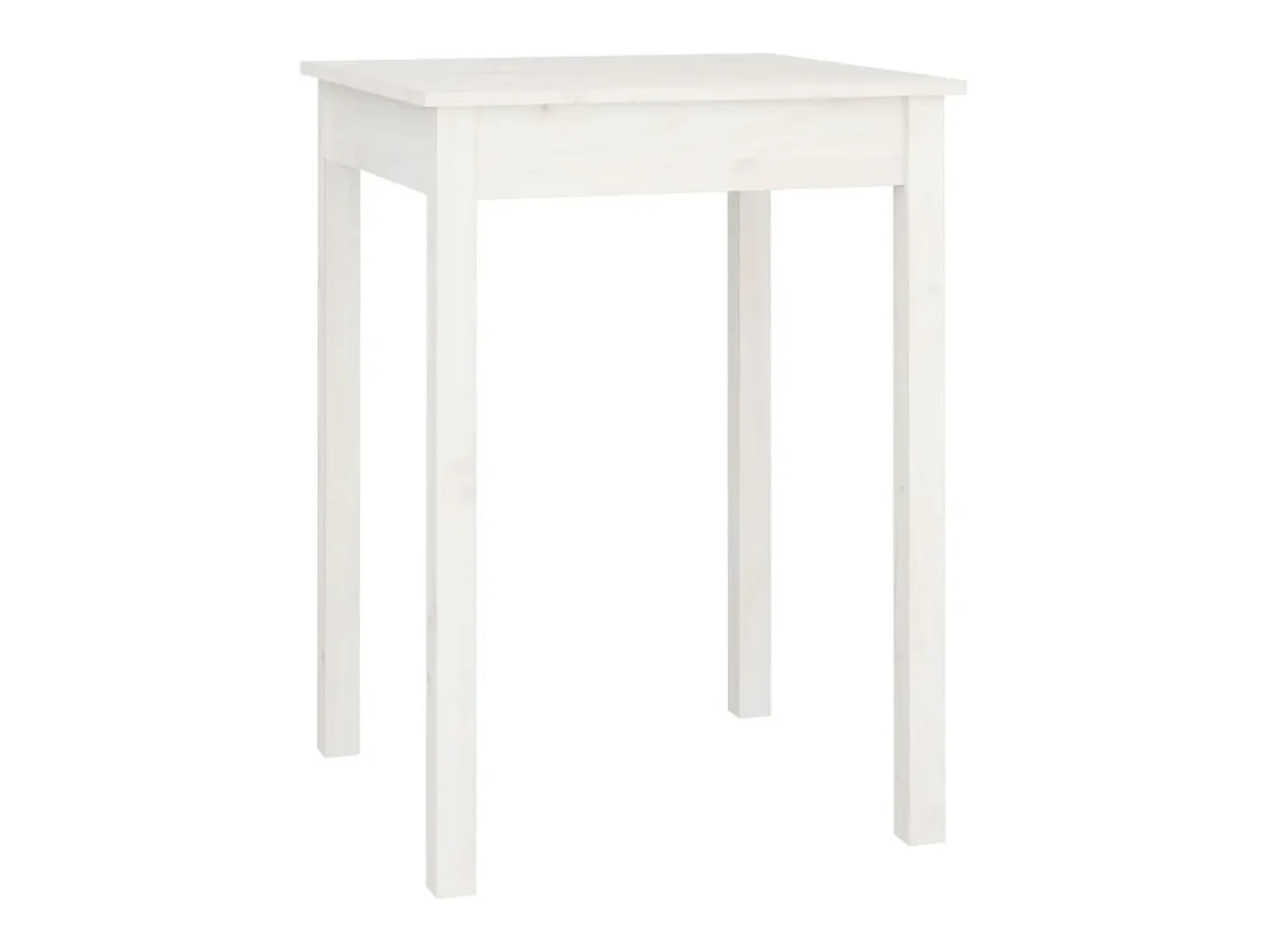 Mesa de comedor madera maciza de pino blanca 55x55x75 cm ES940432