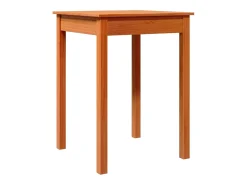 Mesa de comedor madera maciza de pino marrón cera 55x55x75 cm