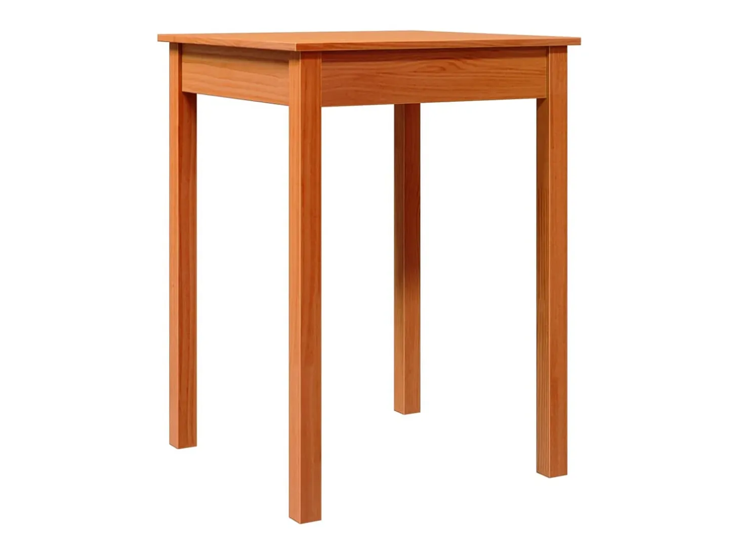 Mesa de comedor madera maciza de pino marrón cera 55x55x75 cm