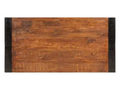 Mesa de comedor madera maciza de mango marrón miel 120x60x76 cm ES976594
