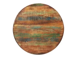Mesa de comedor madera maciza reciclada y acero 110x78 cm
