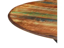 Mesa de comedor madera maciza reciclada y acero 110x78 cm