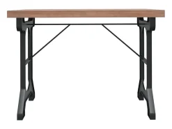 Mesa de comedor madera maciza de abeto y hierro 110x65x82 cm