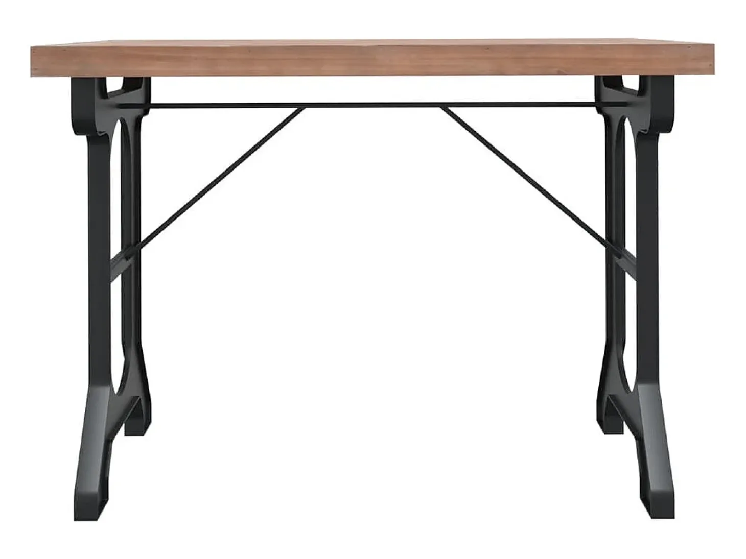 Mesa de comedor madera maciza de abeto y hierro 110x65x82 cm