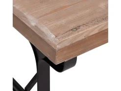 Mesa de comedor madera maciza de abeto y hierro 110x65x82 cm
