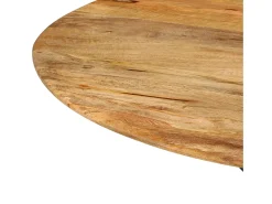 Mesa de comedor madera maciza de mango y acero 110x78 cm ES783634