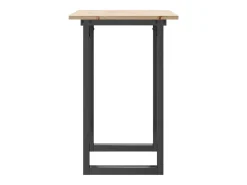 Mesa de comedor marco O madera maciza pino y acero 80x50x75 cm