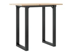 Mesa de comedor marco O madera maciza pino y acero 80x50x75 cm