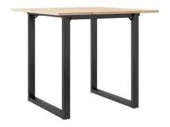 Mesa de comedor marco O madera maciza pino y hierro 90x90x75 cm ES748802