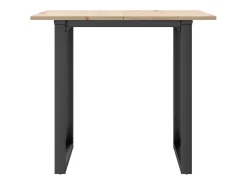 Mesa de comedor marco O madera maciza pino y hierro 90x90x75 cm ES748802