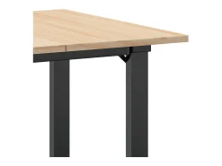 Mesa de comedor marco O madera maciza pino y acero 60x60x75 cm